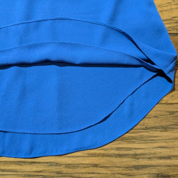 RW&CO peplum keyhole sleeveless top blue size XS - Picture 11 of 16